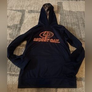 Mossy Oak Kids' Dark Blue Hoodie with Orange Logo